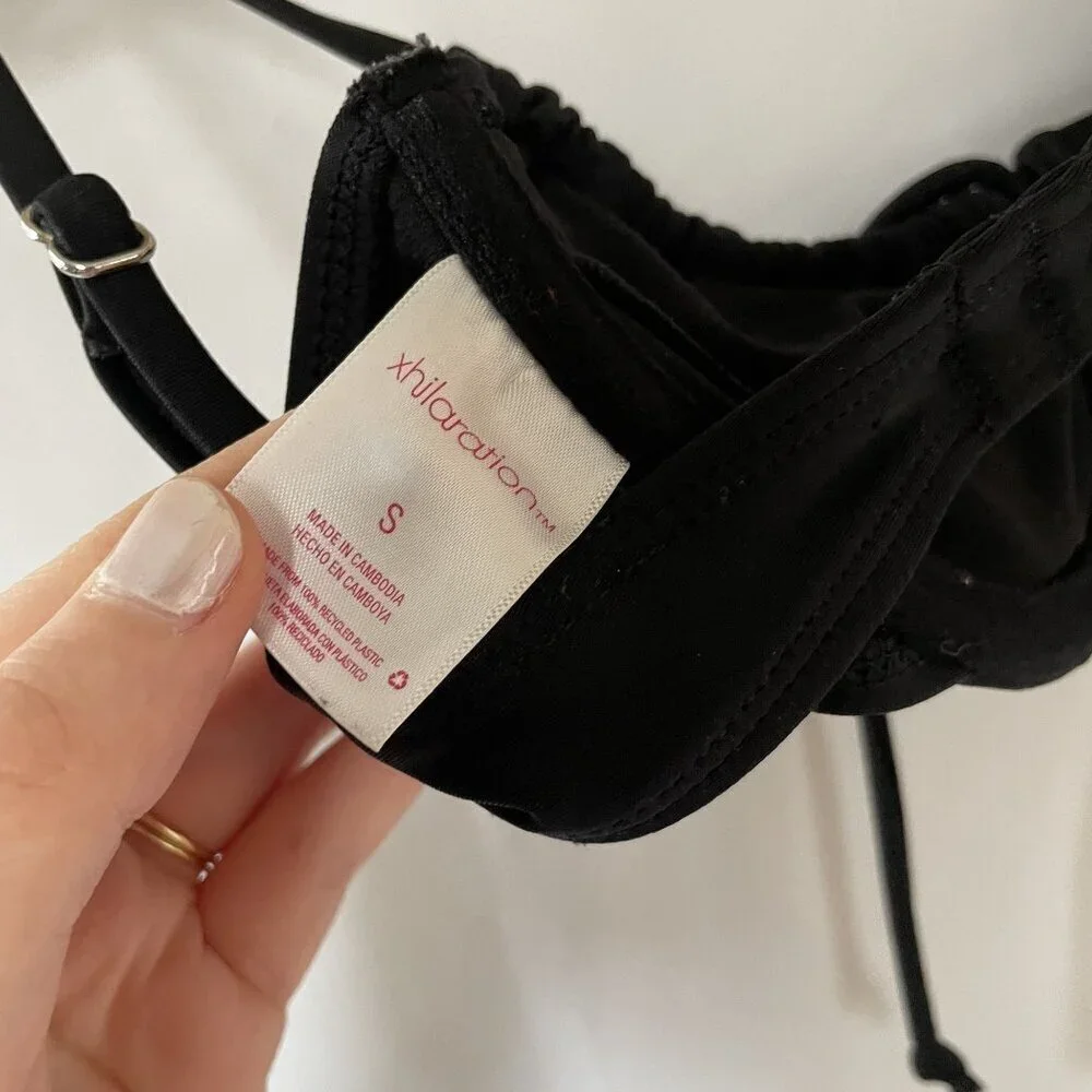 Xhilaration women's size small bikini‎ top swim underwire casual black bra top